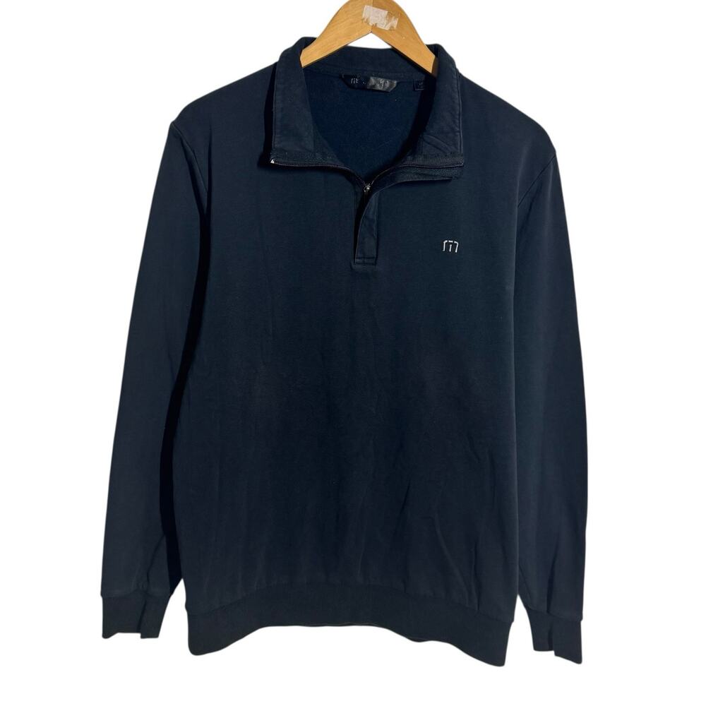 Travis‎ Matthews Quarter Zip Sweater Shirt Men M Black Golf Outdoor Active Sport